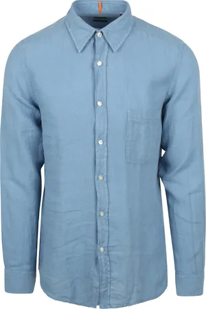 HUGO BOSS Chemise Relegant De Lin Bleu clair Bleu