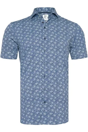 R2 Amsterdam R2 Chemise Manches Courtes Impression Foncé