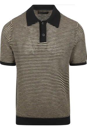 Marc O’ Polo Knitted Polo Rayé Noir Beige