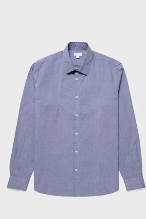 Sunspel Chemise Oxford Bleu
