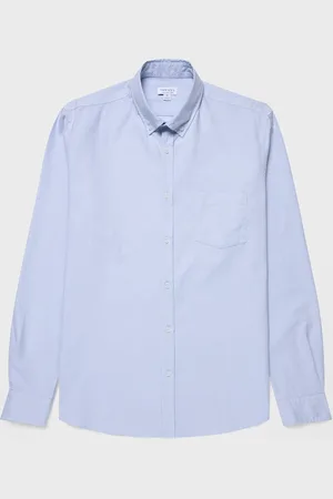 Sunspel Chemise Oxford boutonnée Bleu