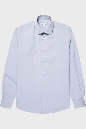 Sunspel Chemise en coton Sea Island Bleu