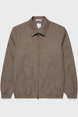 Sunspel Blouson en coton et raphia