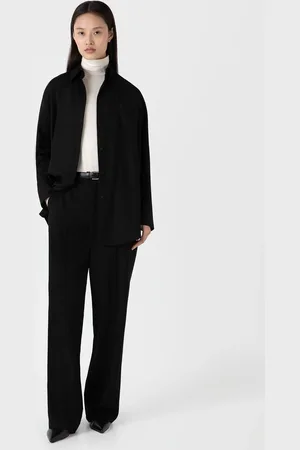 Sunspel Chemise oversize en flanelle de laine Noir