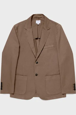 Sunspel Blazer déstructuré en lin et coton Brun