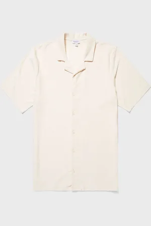 Sunspel Chemise à col plat en tissu éponge