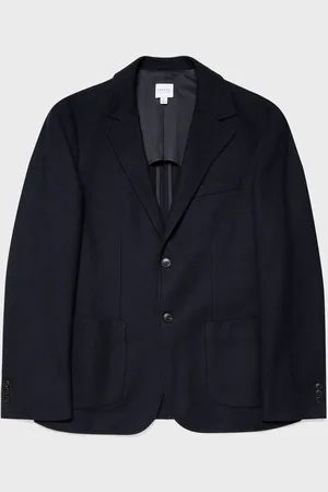 Sunspel Blazer en piqué déstructuré Bleu marine
