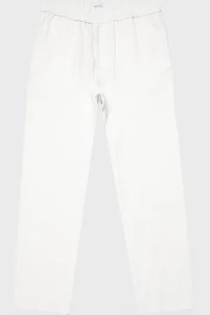 Sunspel Pantalon à cordon de serrage en lin Blanc