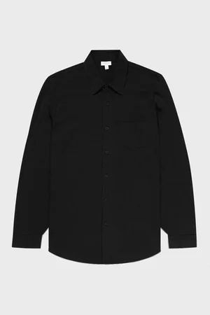 Sunspel Chemise en piqué Supima Noir