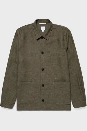 Sunspel Veste en sergé de coton et lin à deux poches Vert