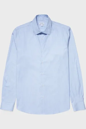 Sunspel Chemise en coton extensible Bleu