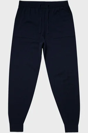 Sunspel Pantalon confort en cachemire Bleu marine