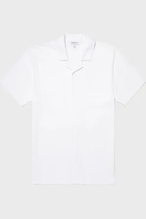 Sunspel Chemise col plat Riviera Blanc