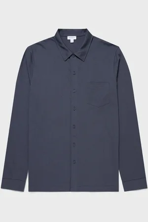 Sunspel Cotton Raffia Blouson Jacket Bleu