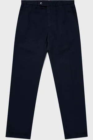 Sunspel Pantalon en lin et coton Bleu marine