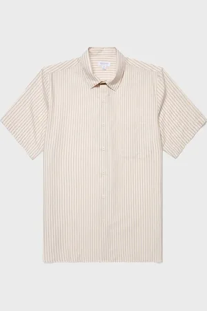 Sunspel Chemise à rayures vintage à manches courtes Bleu