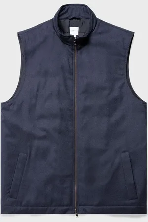 Sunspel Gilet en laine isolante Bleu marine