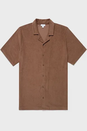 Sunspel Chemise à col plat en tissu éponge