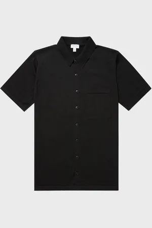 Sunspel Chemise en maille de coton Sea Island Noir