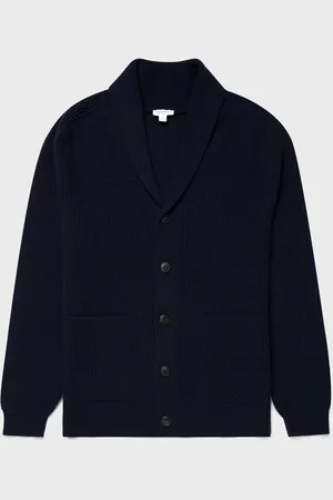 Sunspel Cardigan à col châle Bleu marine