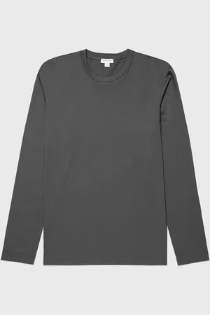 Sunspel T-shirt épaisseur moyenne Riviera à manches longues Vert