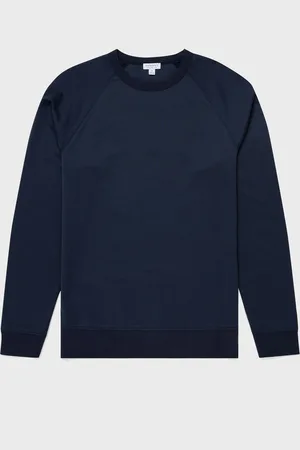 Sunspel Sweatshirt en coton Sea Island Bleu marine