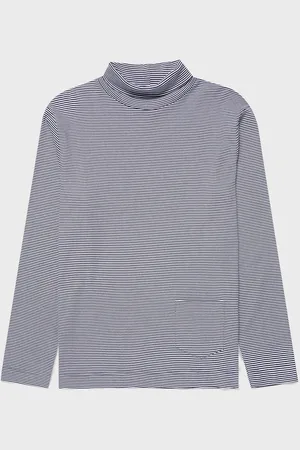 Sunspel X Nigel Cabourn Col roulé brossé carbone Bleu