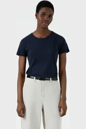 Sunspel T-shirt en coton Sea Island Bleu marine