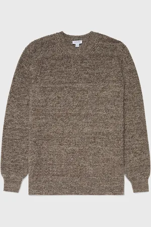 Sunspel Pull en laine britannique de luxe Brun