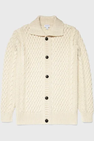 Sunspel Veste cardigan en tricot torsadé