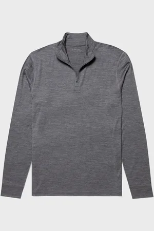 Sunspel Top demi-zip en mérinos Gris