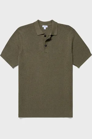 Sunspel Polo en maille texturée Vert