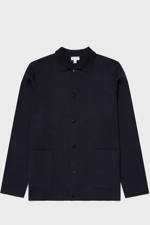 Sunspel Veste en maille Milano Bleu marine