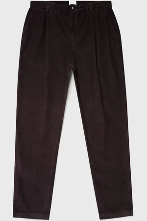 Sunspel Pantalon plissé en velours côtelé Brun