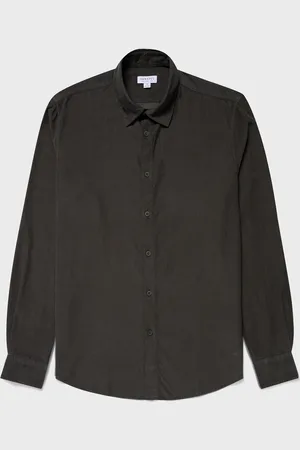 Sunspel Chemise en velours côtelé Vert