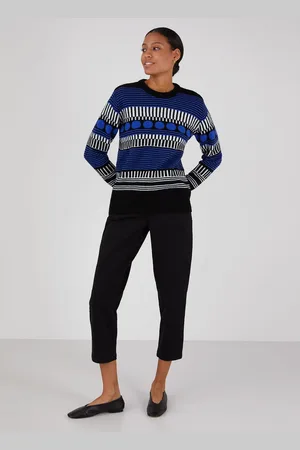 Sunspel Pull Fair Isle et Camille Walala Bleu