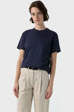 Sunspel T-shirt Boy Fit Bleu marine