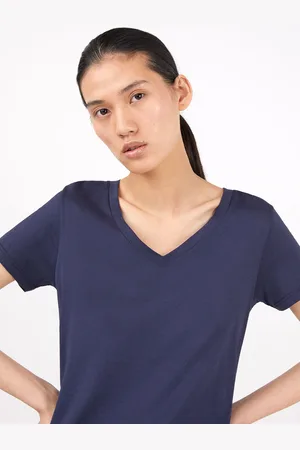 Sunspel T-shirt à col V Bleu marine