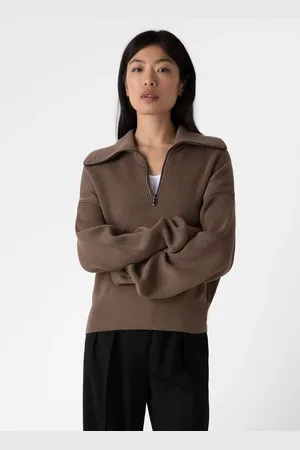 Sunspel Pull à demi zippé et côtelé