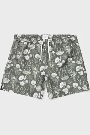 Sunspel Short de bain à imprimé feuilles Vert