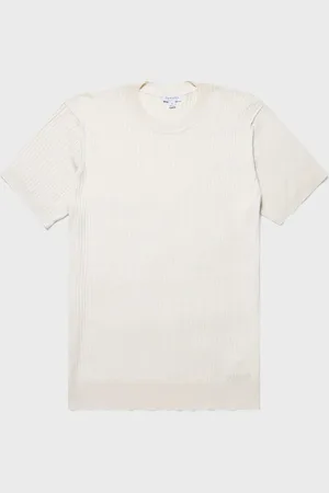 Sunspel T-shirt en coton et soie à fines côtes