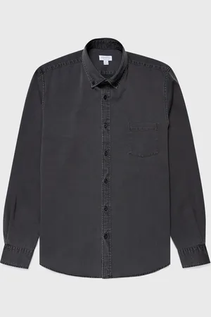 Sunspel Chemise boutonnée en denim Noir
