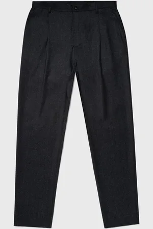 Sunspel Pantalon à pinces en flanelle de laine Gris