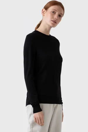 Sunspel Pull ras du cou en soie mérinos Noir