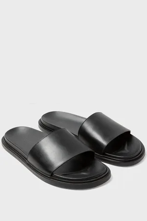 Sunspel Mule en cuir Noir