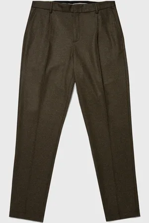 Sunspel Pantalon à pli en laine bouillie Vert