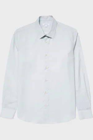 Sunspel Chemise en coton et cachemire Bleu