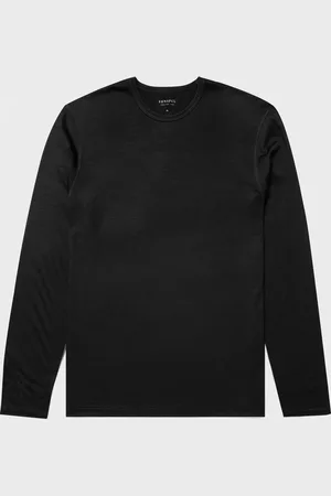 Sunspel T-shirt en mérinos à manches longues Noir