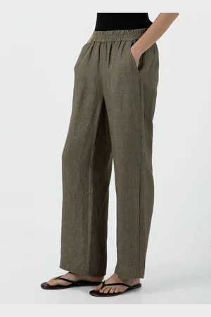 Sunspel Pantalon large avec cordon de serrage Vert