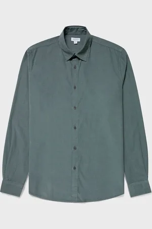 Sunspel Chemise en velours côtelé Vert